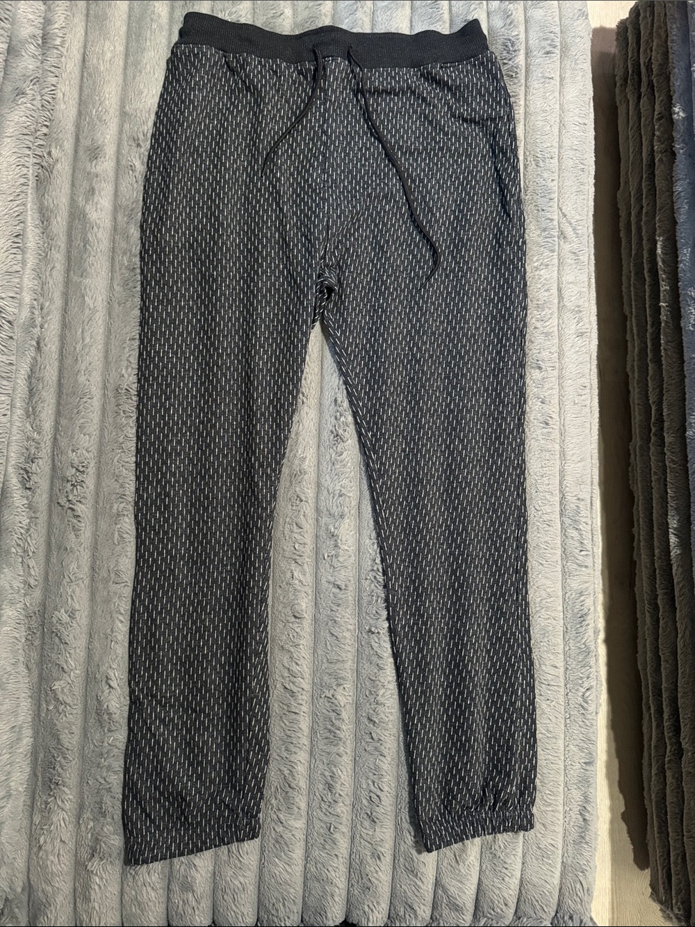 Men's Charcoal Patterned Drawstring Sleepwear
